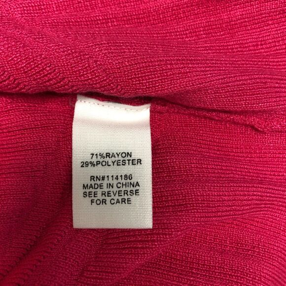 NWT 89th Madison Women Open Front Cardigan Sweater Size Medium Hot Pink M167 -16 - Picture 8 of 14
